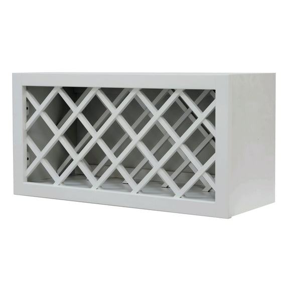 Sunny Wood Rlw3015wr Riley 30" X 15" Wine Bottle Rack Wall Cabinet - White