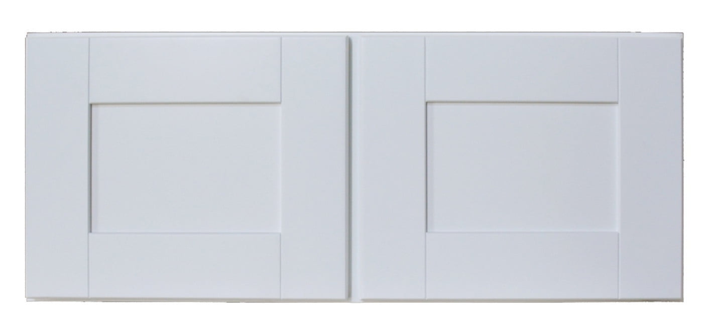 Designer White Shaker Style Double Door Wall Cabinet