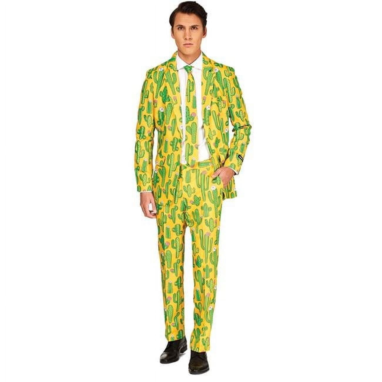 Sunny Yellow Cactus Adult Costume, Large Size 54