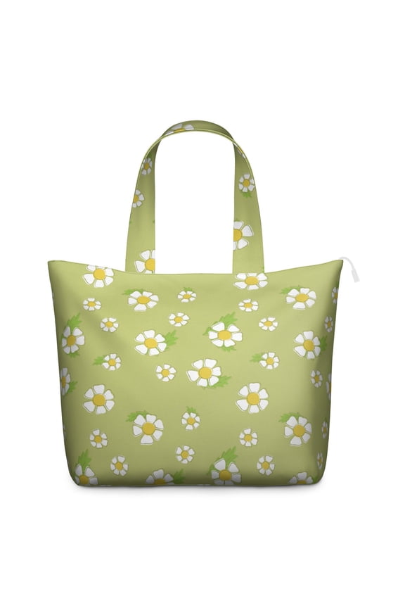 Sunny Yellow Daisy Carry-On Bag Boho Flower Travel Duffel, Lightweight, , Multiple Pockets, for Women