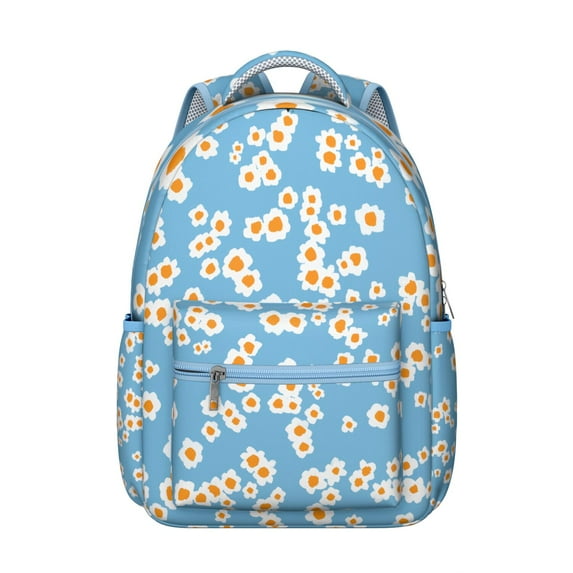 Sunny Yellow Floral Backpack - Vintage Waterproof Daypack for College Students & Teens