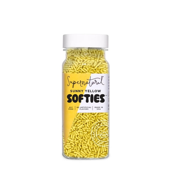 Sunny Yellow Vegan Sprinkles by Supernatural, No Artificial Dyes, Gluten Free, Made in USA, 3oz
