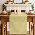 thumbnail image 1 of Sunny Yellow Solid Dining Table Runner, Minimalist Cloth Soft Yellow Linen Texture Washable Table Runners Kitchen Coffee Table Center Decor for Home Party Holiday Wedding 13 x 70 Inches, 1 of 9