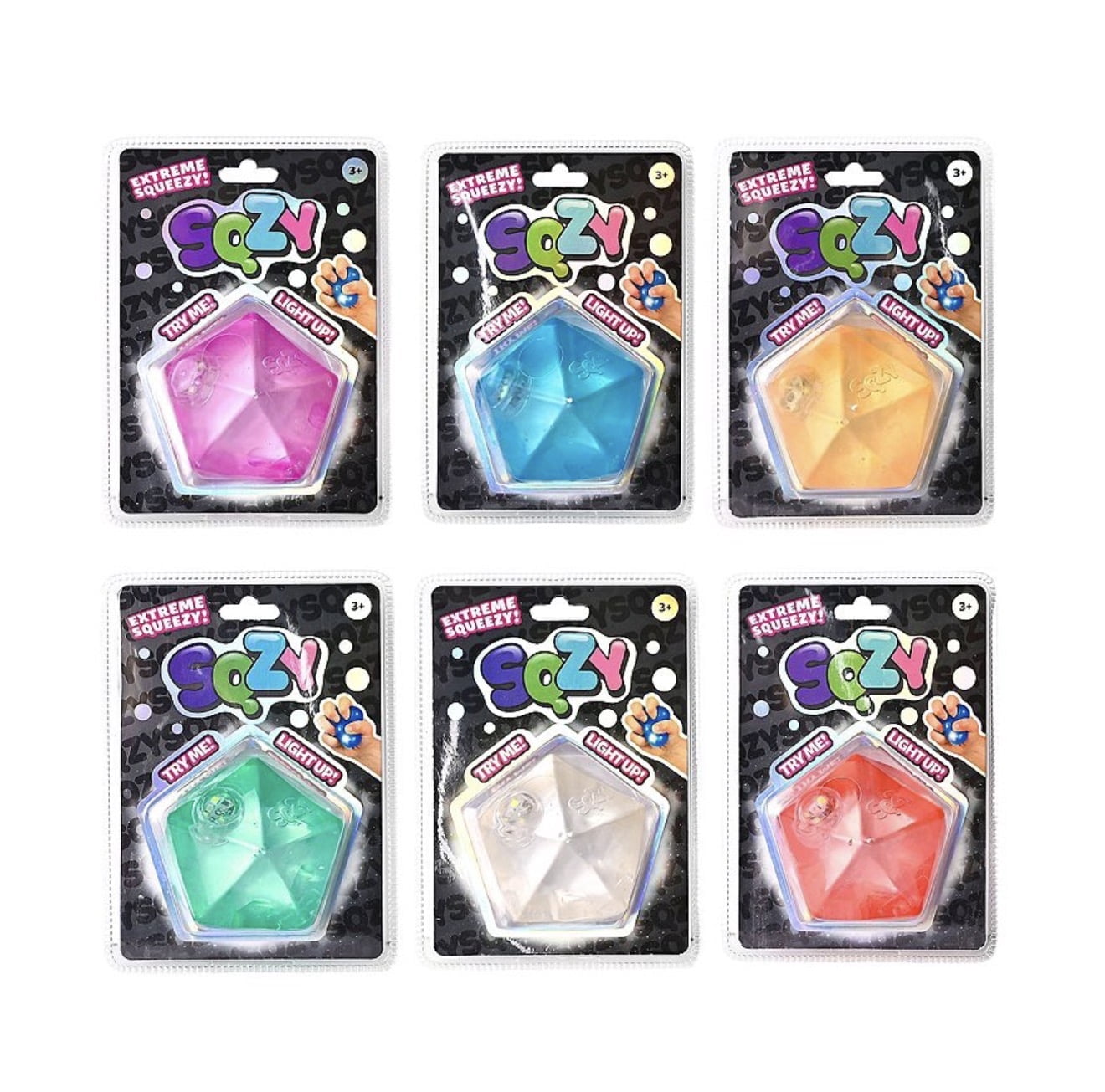 Sunny days Sqzy Light Up Squishy Gel Crystal Massage Ball stress relief (ONE RANDOM COLOR)