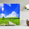 thumbnail image 1 of Sunny landscape Shower Curtain with Waterproof Fabric Blue Sky and White Clouds Nature Scenery Decor Bathroom Curtains, 1 of 5