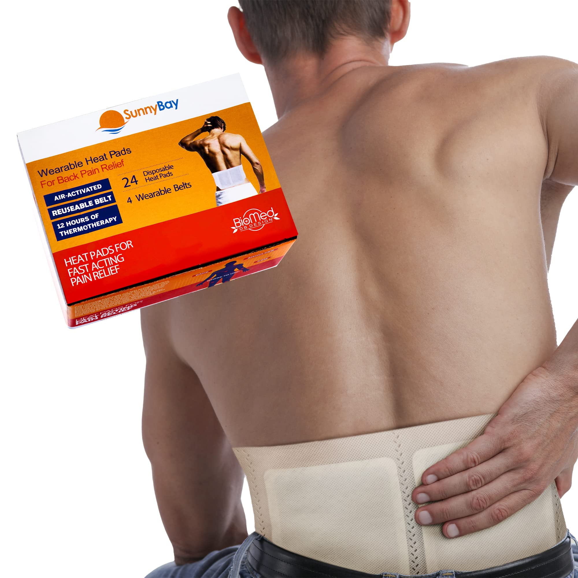 Disposable Heat Patches for Back Pain Relief with Reusable Belt