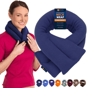 SunnyBay Microwave Heating Pad for Neck and Shoulders, 2.2 lbs 26 inch Long Versatile Microwavable Neck Wrap Warmer or Cool Pack, Hot or Cold Therapy to Relax Sore Muscles (Blue)