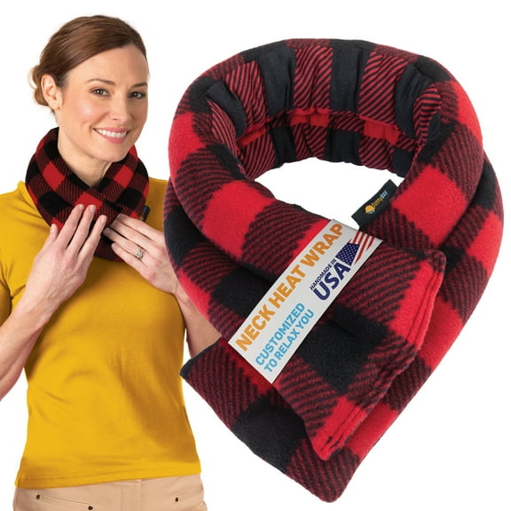 SunnyBay Microwavable Heating Pads, Microwavable Moist Heated Neck and Shoulder Wrap, Versatile Weighted Beanbag Cold Pack or Warm Compress, 2.5 lbs, 26x5 Inches, Buffalo