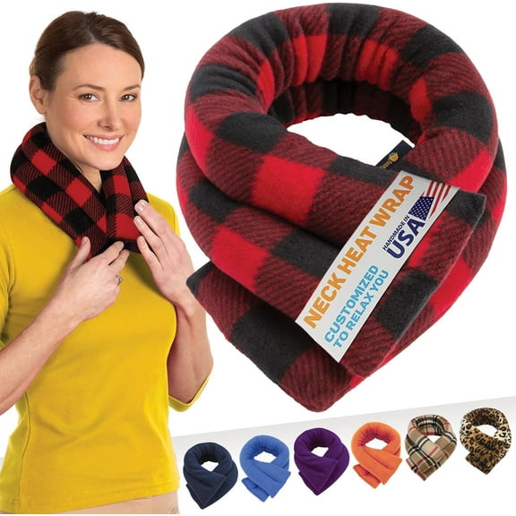 SunnyBay Microwave Heating Pad, Microwavable Cold or Heated Neck and Shoulder Wrap, Wheat-Filled Weighted Beanbag Pack for Moist Hot or Cold Therapy, 26x5 Inches, Buffalo