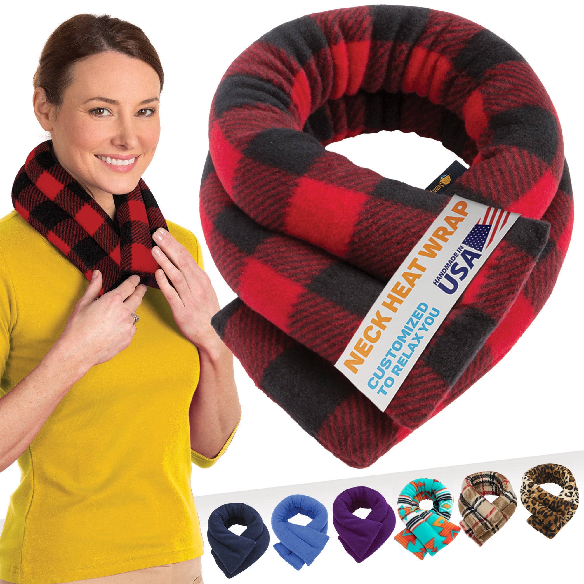 SunnyBay Microwave Heating Pad, Microwavable Cold or Heated Neck and Shoulder Wrap, Wheat-Filled Weighted Beanbag Pack for Moist Hot or Cold Therapy, 26x5 Inches, Buffalo