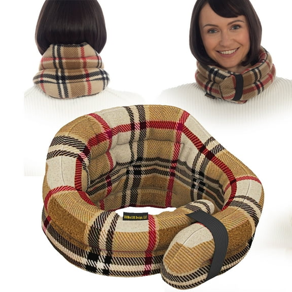 SunnyBay Microwave Heating Pad, Microwavable Heated Neck and Shoulder Wrap, Hands-Free Weighted Moist Hot or Cool Pack, Soft Fleece Cover and Flaxseed Filling, 27x7 (London)