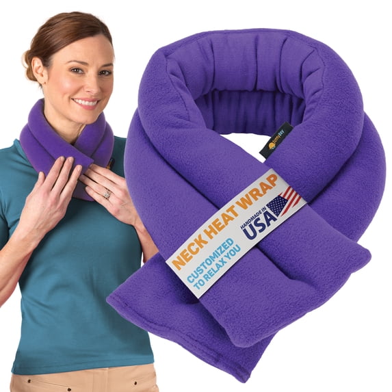 SunnyBay Microwave Heating Pad, Microwavable Moist Heated Neck and Shoulder Wrap, Versatile Weighted Beanbag Cold Pack or Warm Compress for Pain Relief, 26x5 Inches, Purple