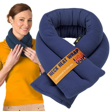 SunnyBay Microwave Heating Pad, Microwavable Moist Heated Neck and Shoulder Wrap, Weighted Bean Bag Warmer, Heat or Cold Pack or Warm Compress for Pain Relief Therapy, 26x4 Inches Navy Blue