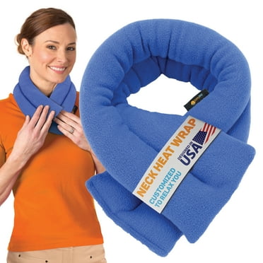 SunnyBay Microwave Heating Pad, Microwavable Moist Heated Neck and Shoulder Wrap, Weighted Bean Bag Warmer, Heat or Cold Pack or Warm Compress for Pain Relief Therapy, 26x5 Inches Sky Blue