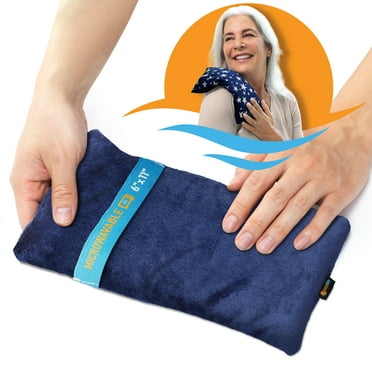 SunnyBay Small Microwave Heating Pad, Microwavable Versatile Cold/Heated Neck and Shoulder Wrap for Back Pain and More, Odorless Moist Heat Cotton-Plush Pad, FSA HSA Approved, 6x11 Inches, Blue-Grey