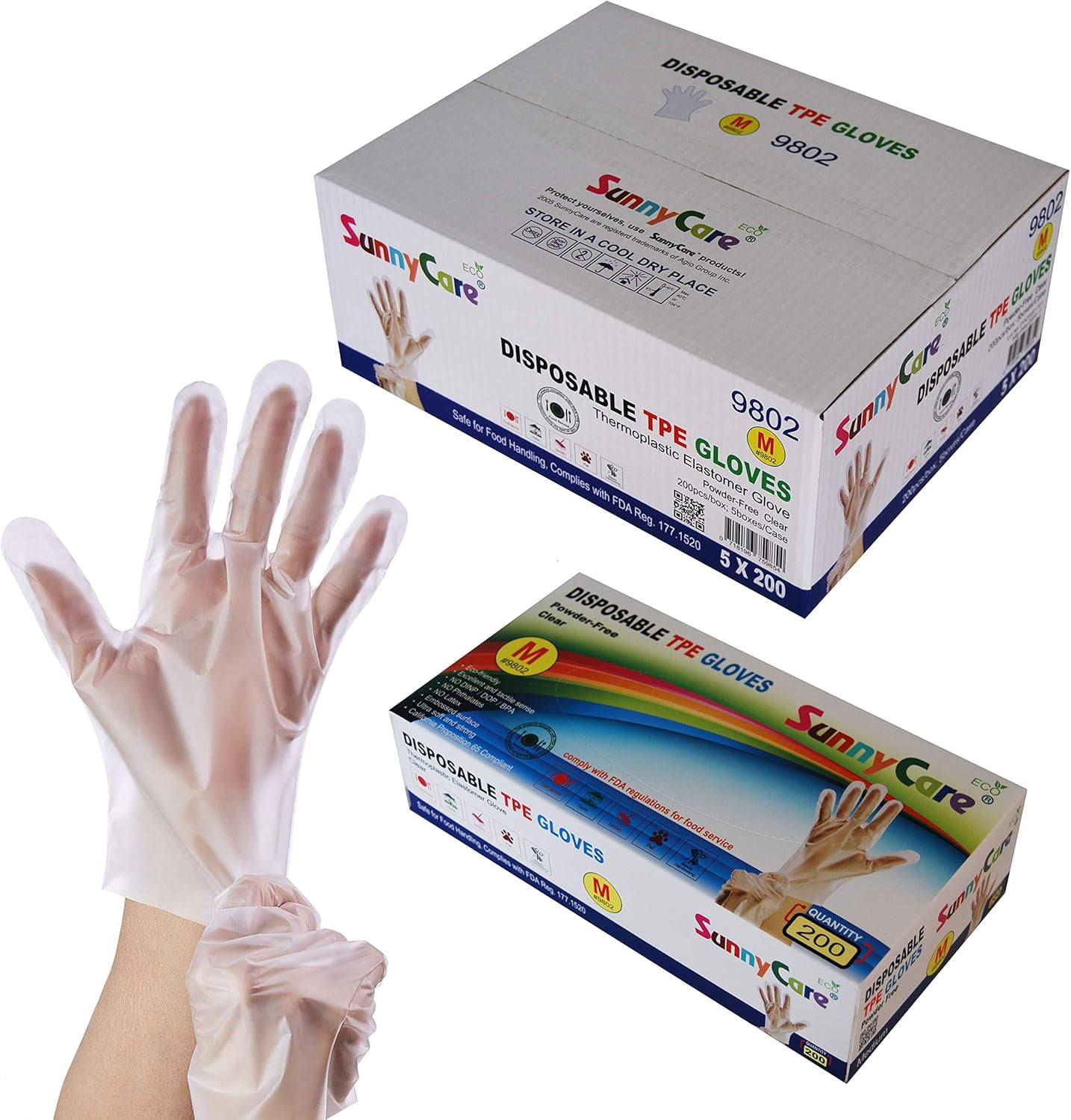 SunnyCare 1000 PCS TPE Food Service Gloves, Powder Free (Non Vinyl ...