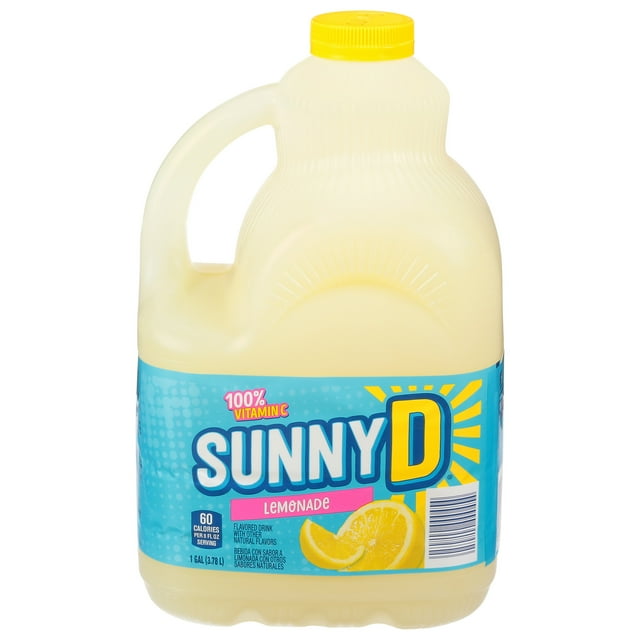 SunnyD Lemonade Juice Drink, 1 Gallon Bottle, Refrigerated