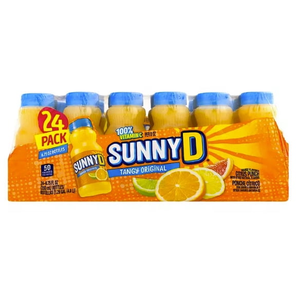 SunnyD Tangy Original Orange Flavored Citrus Punch (6.75 fl. oz. bottle, 2 cases of 24 pk.)