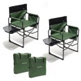 thumbnail image 1 of Sunnyfeel 2 Pack Camping Director Chairs with Side Table, 300LBS Foldable Outdoor Lawn Fishing Chairs with Carry Bag, Green, 1 of 8