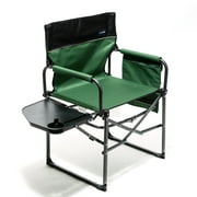 SunnyFeel Compact Camping Director Chair, Portable Folding Chairs with Side Table, Carry Bag (Green)