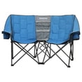 thumbnail image 1 of Sunnyfeel Heavy Duty Double Camping Chair Folding Loveseat with Mesh Storage, Comfortable for 2 Person, Blue, 1 of 8