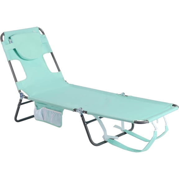 Sunnyfeel Recliner Lounge Sun Lounger Portable Folding Camping Chair, Green