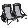 thumbnail image 1 of SunnyFeel Low Beach Chair Folding Camping Backpacking Chairs Mesh Back with Sling Strap, Compact & Heavy Duty for Adults (2 Pack Black), 1 of 8