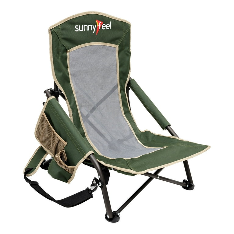 SunnyFeel Low Beach Chair Folding Camping Backpacking Chairs Mesh