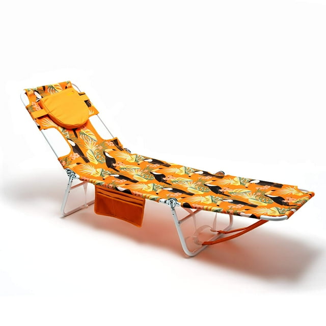 SunnyFeel Reclining Beach Chair Sun Lounger Lay Flat, Face Down Tanning