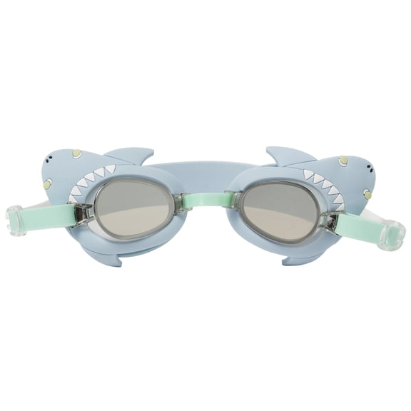 Sunnylife: Mini Swim Goggles - Salty The Shark Aqua - 380 3D Shark Design, UV-Protected Anti-Fog Lenses, Adjustable Fit, Pool Water Accessory, Kids 3+