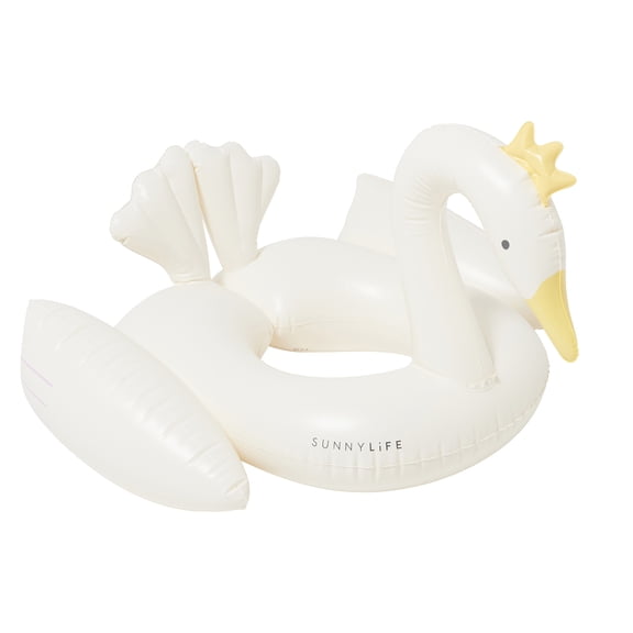 Sunnylife: Tube Pool Ring - Princess Swan - Inflatable White Bird Swan Shaped Float, Split Entry Exit Tube, Water & Beach Play Accessory, Kids 6+