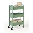 thumbnail image 1 of SunnyPoint 3-Tier Compact Rolling Metal Utility Cart with Caster Wheels, TURQ, 1 of 7