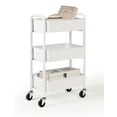 thumbnail image 1 of SunnyPoint 3-Tier Compact Rolling Metal Utility Cart with Caster Wheels, White, 1 of 5