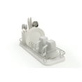 thumbnail image 1 of SunnyPoint 304 Stainless Steel Dish Drying Rack with Utensil Holder, Compact Countertop Dish Rack with Removable Drain Tray – White/Silver, 1 of 6