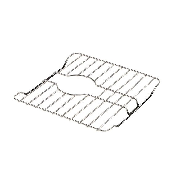SunnyPoint 304 Stainless Steel Off-Center Sink Protector Rack – Rust-Resistant Grid for Kitchen Sink Bottom, Scratch Prevention, Drainage Support, Small