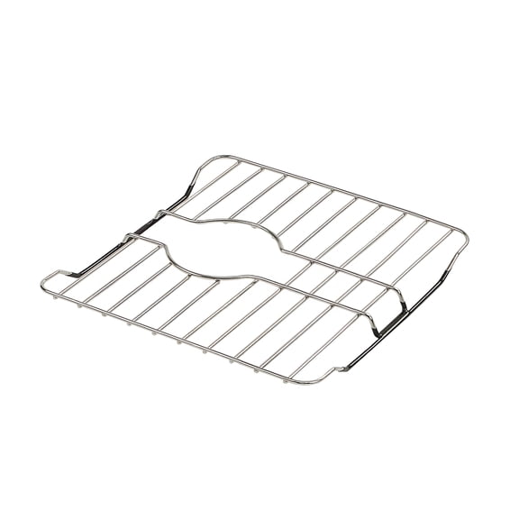 SunnyPoint 304 Stainless Steel Off-Center Sink Protector Rack – Rust-Resistant Grid for Kitchen Sink Bottom, Scratch Prevention, Drainage Support, Small