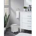 thumbnail image 1 of SunnyPoint 6 Liter / 1.58 Gallon Trash Can with Plastic Inner Buckets; Rectangle Bathroom, Office, Kitchen, and Bedroom Step On and Slow Close (WHT), 1 of 5