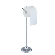 SunnyPoint Bathroom Free Standing Toilet Tissue Paper Roll Holder Stand with Reserve Function, Satin Nickel