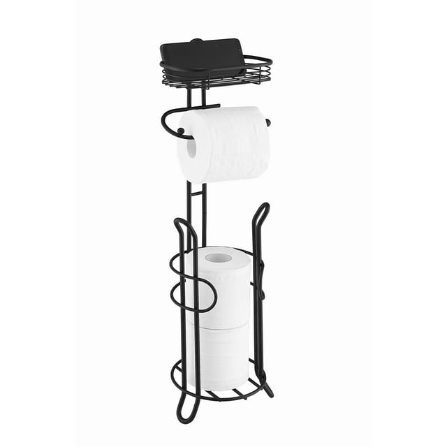 SunnyPoint FreeStanding Bathroom Toilet Paper Holder with Storage and