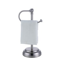 SunnyPoint Classic Decorative Metal Fingertip Towel Holder Stand; Brush Chrome