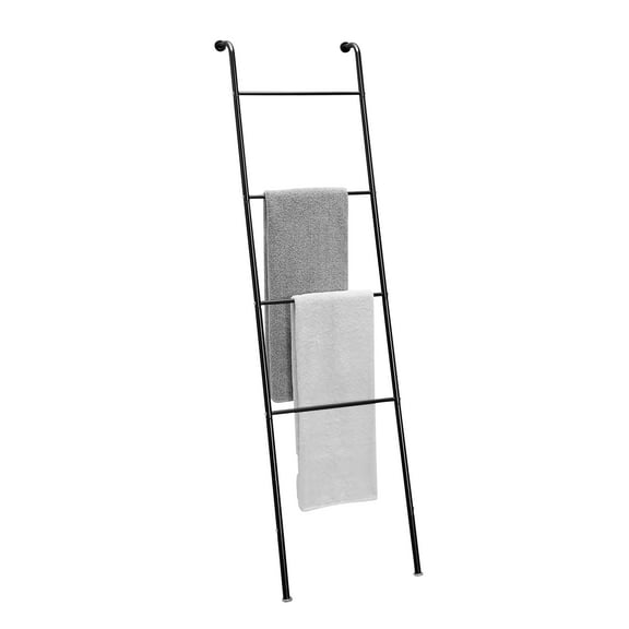 SunnyPoint Classic Home, Bath, Bedroom, Closet Leaning Ladder Rack (BLK)
