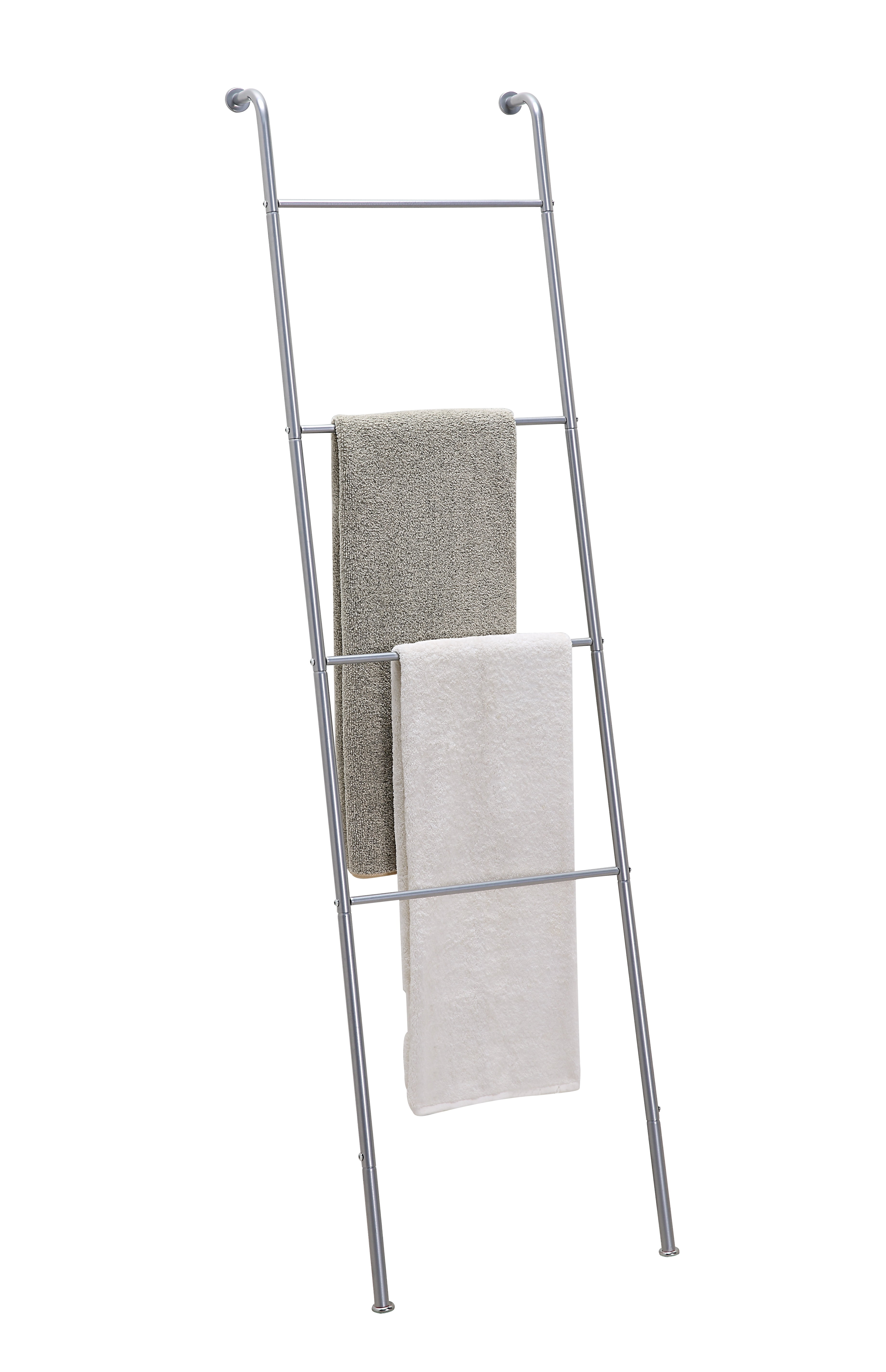Silver Steel Wall Mounted Ladder Rack for Storage