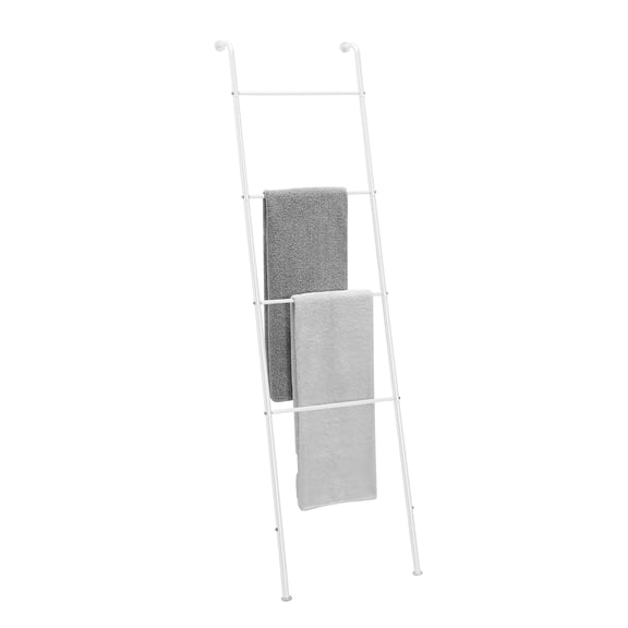 SunnyPoint Classic Home, Bath, Bedroom, Closet Leaning Ladder Rack (WHT)