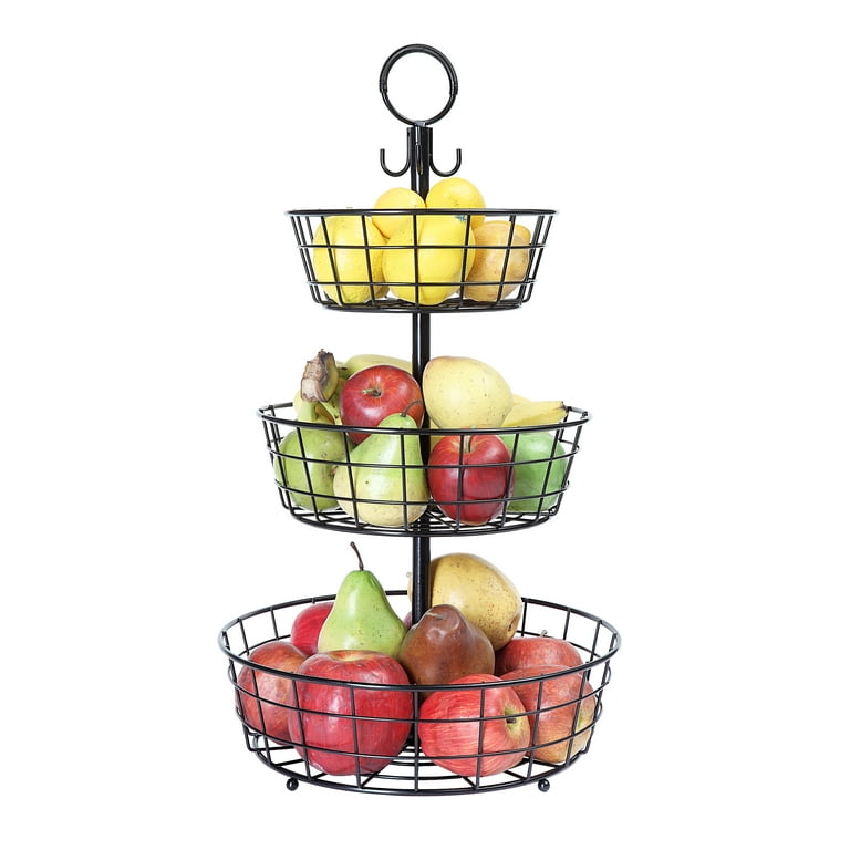 SunnyPoint Countertop French Country 3 Tier Wire Basket Stand