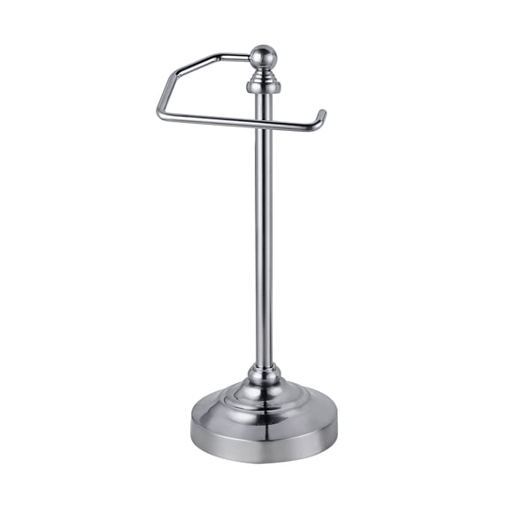SunnyPoint Deluxe Countertop Fingertip Towel Holder Stand – Heavy Weighted Free-Standing Steel Towel Rack for Bathroom, Vanity or Kitchen, Satin Nickel Finish