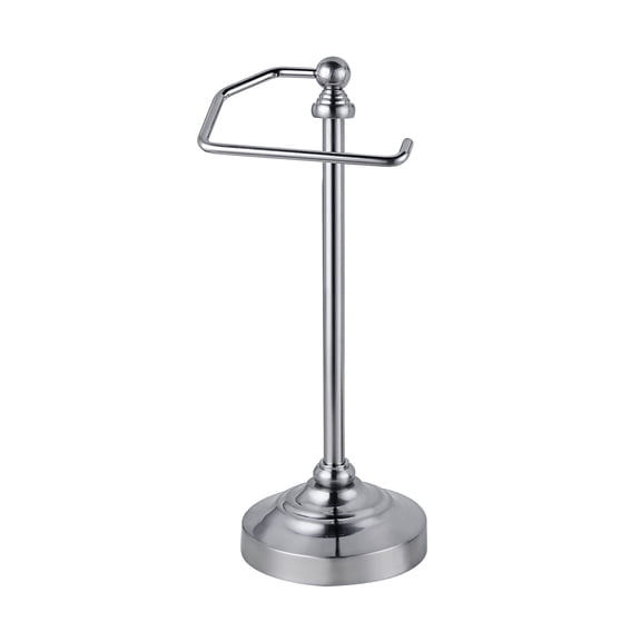 SunnyPoint Deluxe Countertop Fingertip Towel Holder Stand – Heavy Weighted Free-Standing Steel Towel Rack for Bathroom, Vanity or Kitchen, Satin Nickel Finish