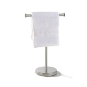 SunnyPoint Elite Heavy Weighted Hand Towel Stand – Stainless Steel Countertop Rack with Jewelry Holder, Satin Nickel Finish, 16.5” Tall