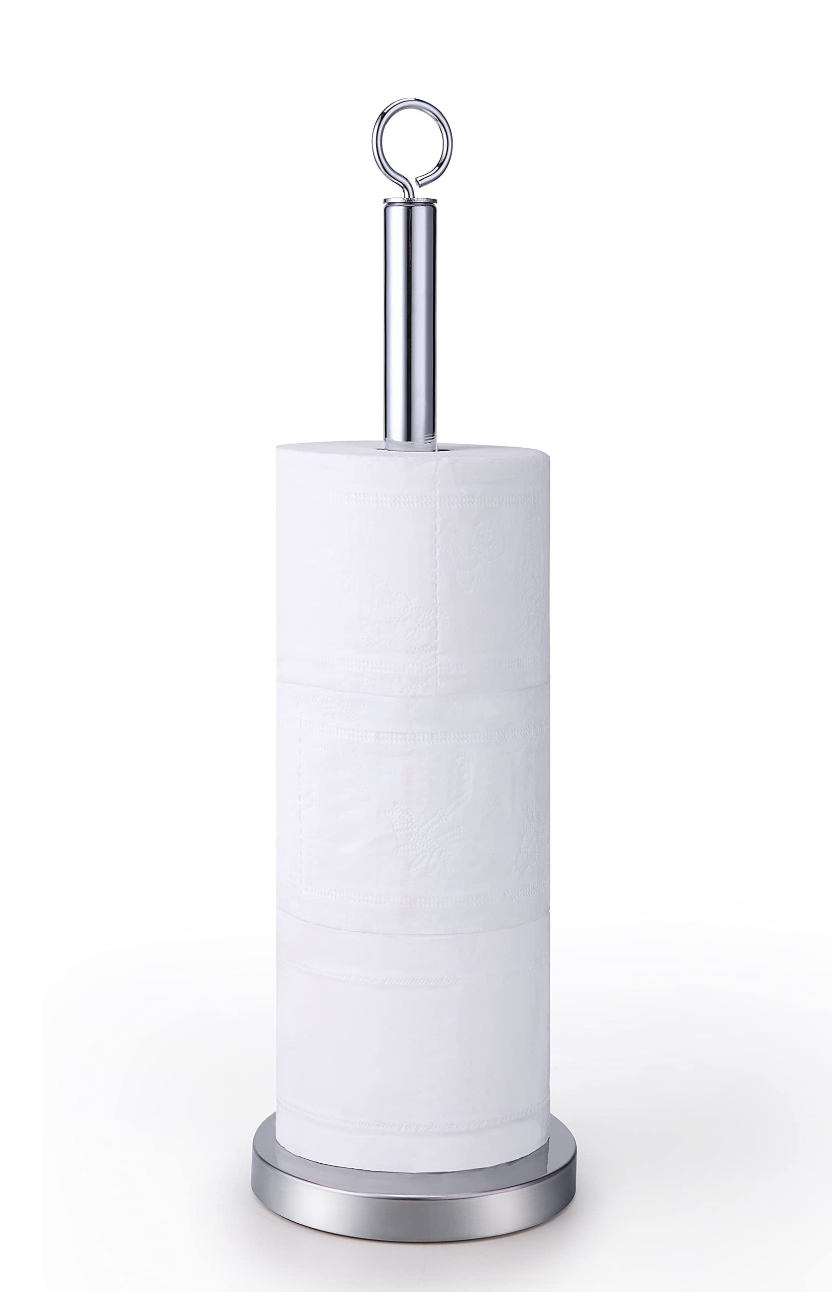 Elite Heavy Weighted Chrome Spare Toilet Paper Roll Holder Stand