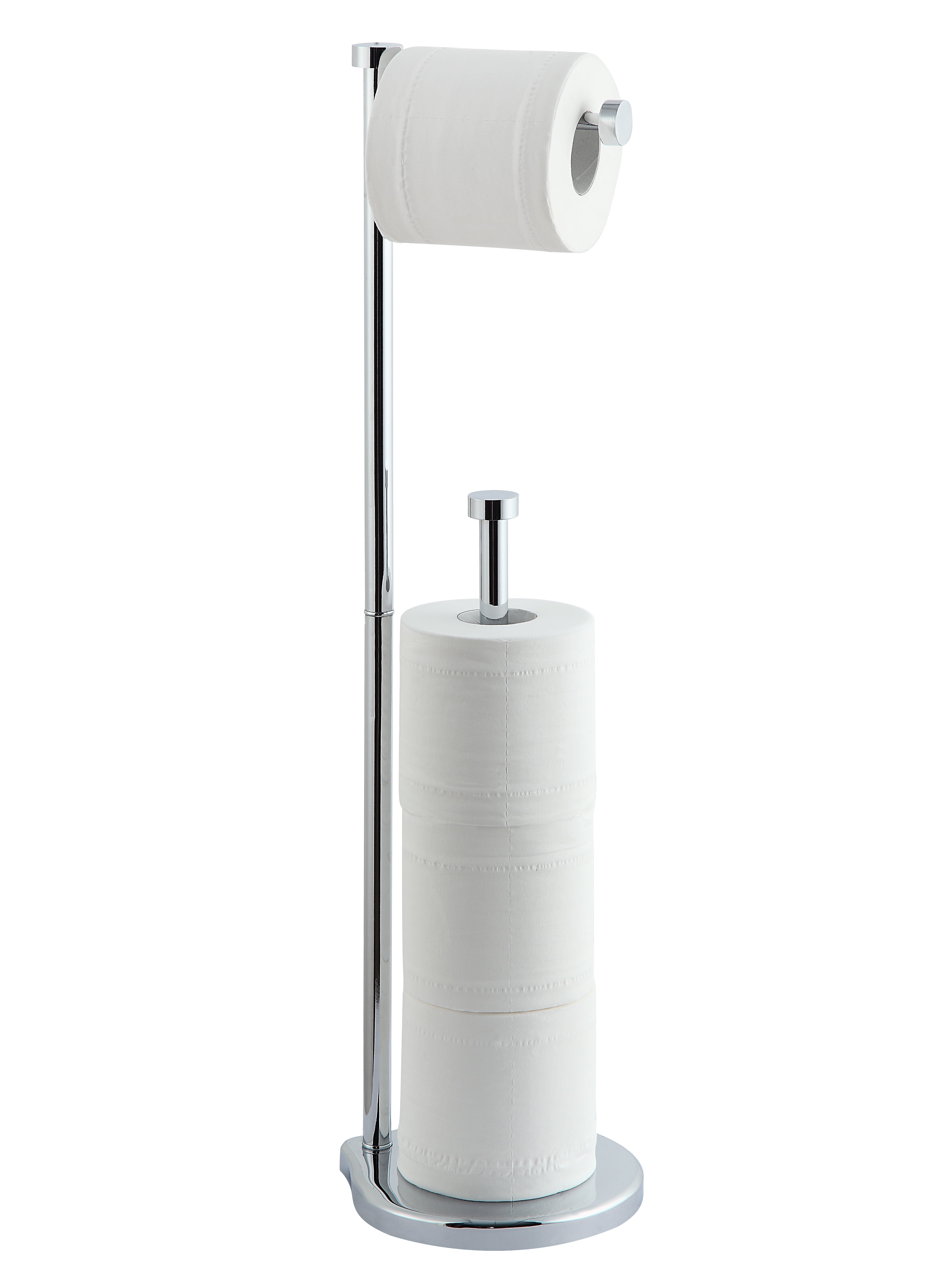 Free Standing Bathroom Toilet Paper Holder Stand with Reserve