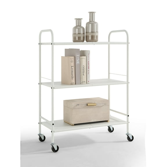 SunnyPoint Metal Rolling Organizer Utility Craft Cart (Large, WHT)